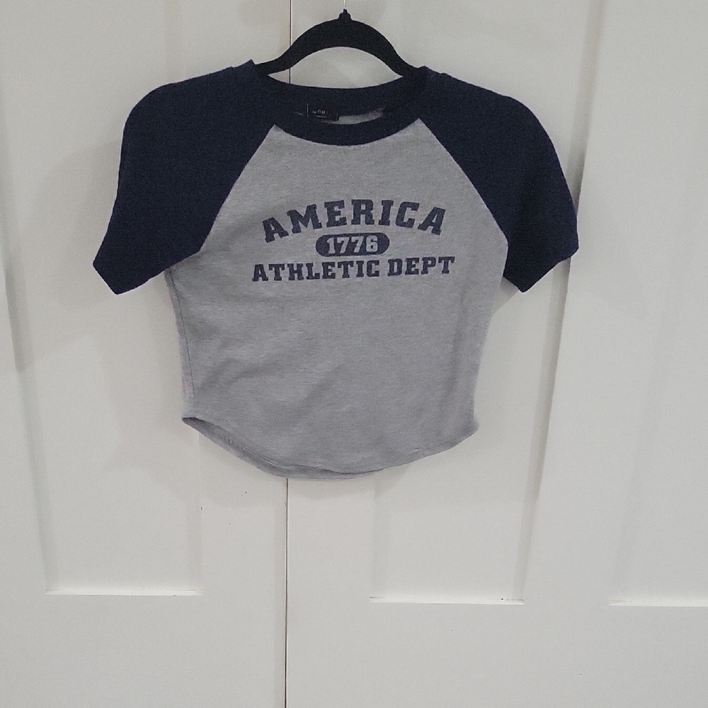 THE FLEXX Navy and Gray Raglan Tee